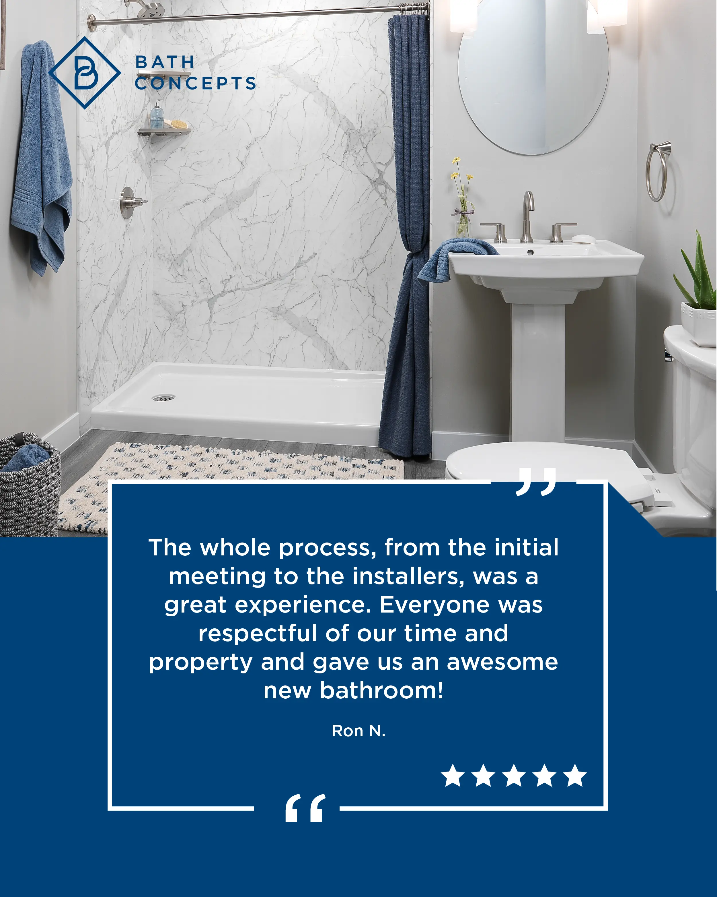 Bathroom renovation completed project