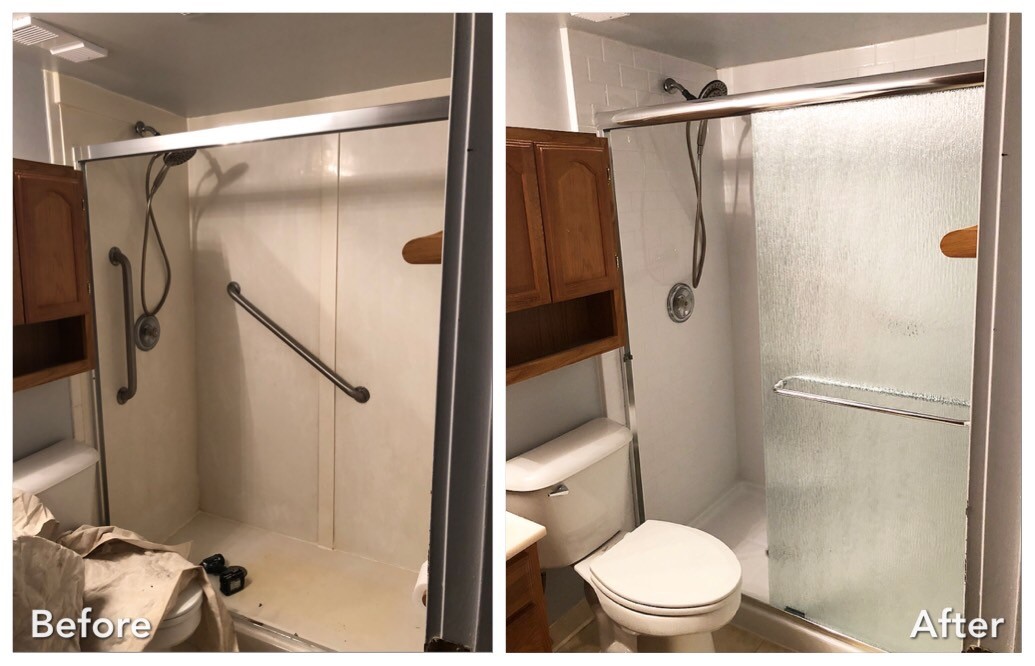 Full tub remodel in Babylon, Long Island — before and after